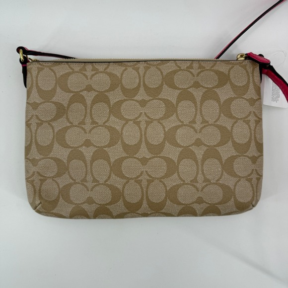 Coach F51065 Peyton Signature East/West Swingpack Khaki Pink Crossbody NWT - Picture 7 of 10